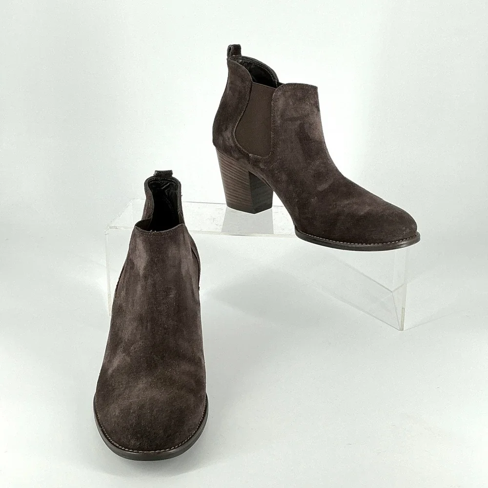 Paul Green Size 6.5 US 9 Munchen Brown Suede Chelsea Ankle Boots